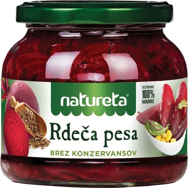 Rdeča pesa Natureta / Kumarice Natureta Rdeča pesa: 530 g ali 1kg; Kumarice: 280 g ali 530 g - Akcija v trgovini Mercator