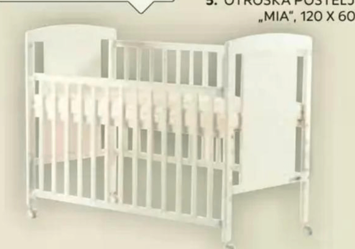Otroška posteljica MIA - Akcija v trgovini Lesnina