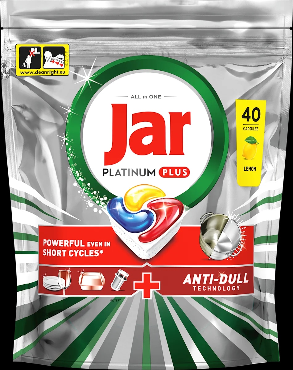 Jar Platinum Plus kapsule za strojno pomivanje posode 40 kosov - Akcija v trgovini Dm