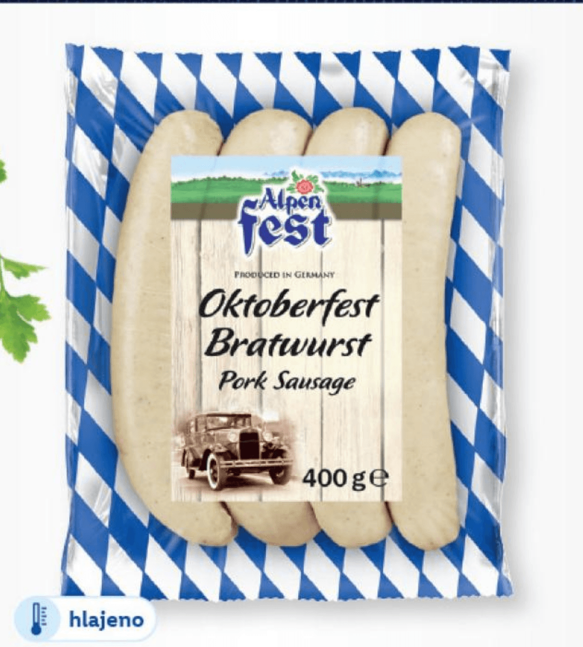 Alpenfest Bavarske klobase za pečenje 400 g - Akcija v trgovini Lidl