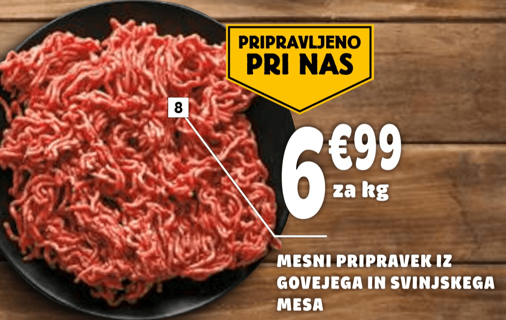 Mesni pripravek iz govejega in svinjskega mesa - Akcija v trgovini E.Leclerc