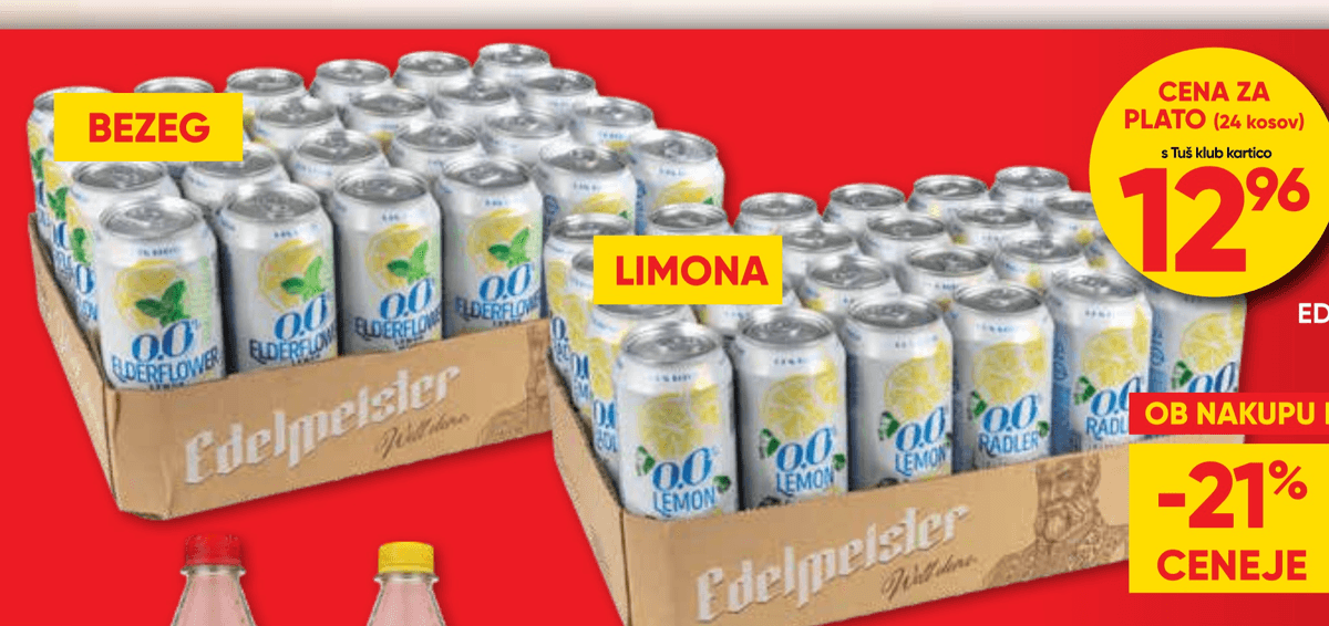 Radler Edelmeister 0,0% 24 kosov x 0,5 l - Akcija v trgovini Tuš