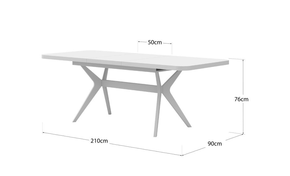 Davos raztegljiva miza 160 (+50) x 90 x 76 cm - Akcija v trgovini Prima