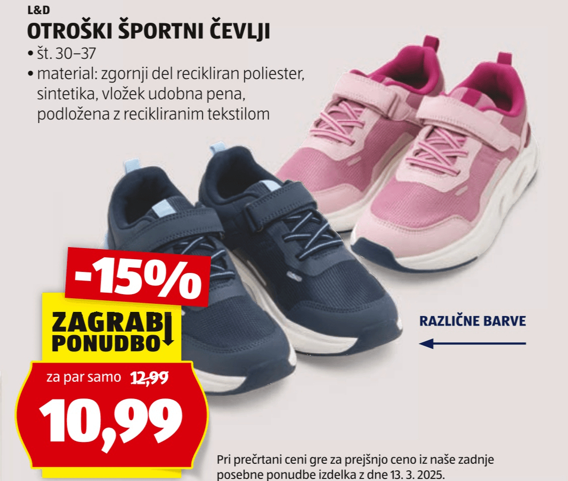 L&D Otroški športni čevlji - Akcija v trgovini Hofer