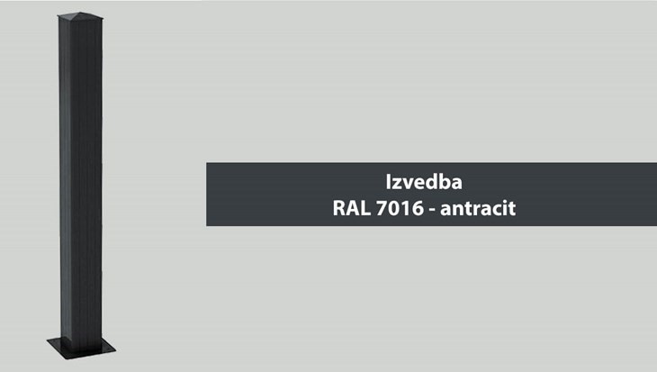 Stebriček kvadratni siv 7016 s podstavkom Akcija v trgovini Jager