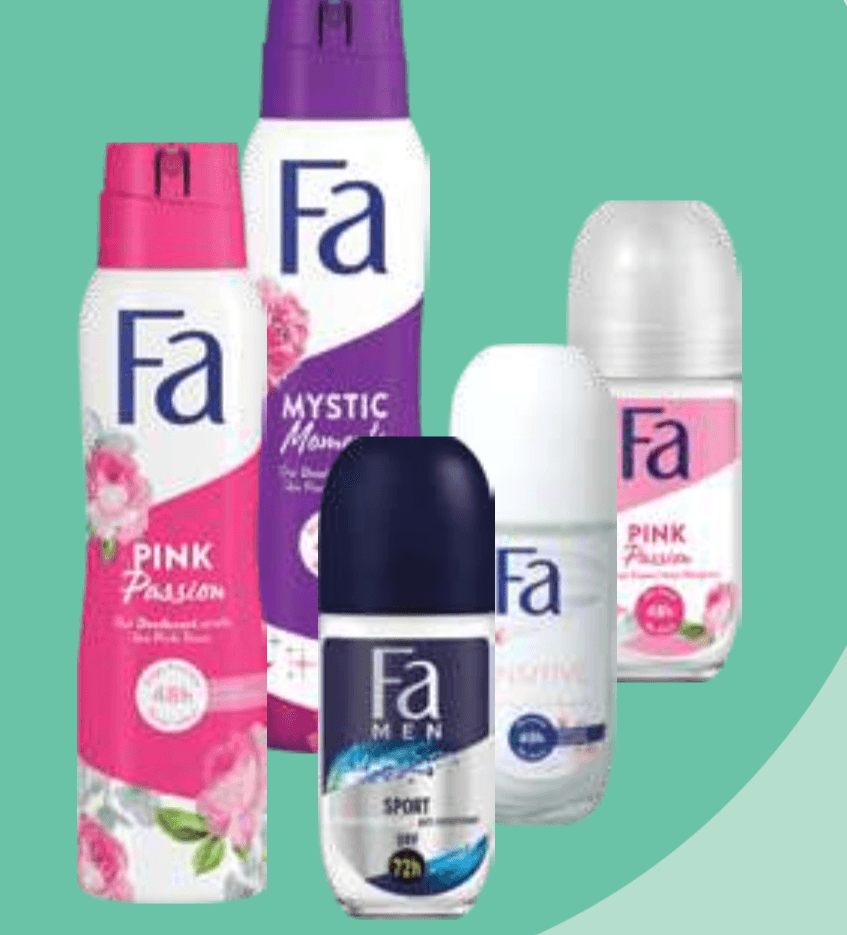 Ženski ali moški deodorant Fa sprej 150 ml, roll on 50 ml ali stick 50 ml - Akcija u trgovini E.Leclerc