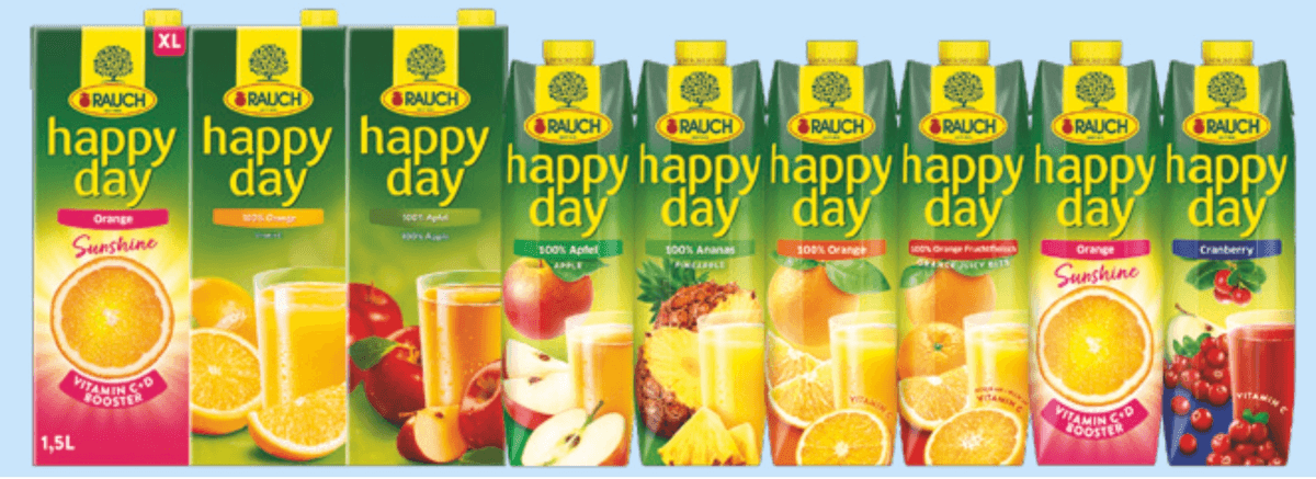 Sokovi, nektarji in napitki Rauch Happy Day 1 l in 1,5 l - Akcija v trgovini Spar
