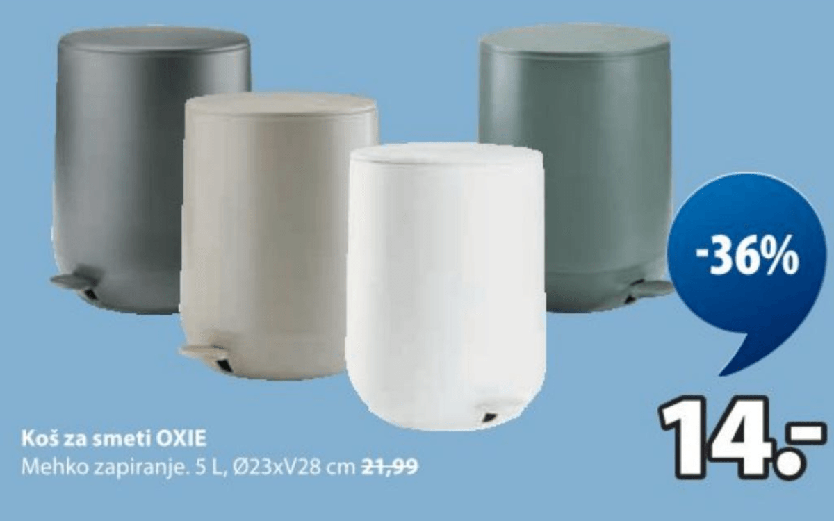 Koš za smeti OXIE 5 L - Akcija v trgovini Jysk
