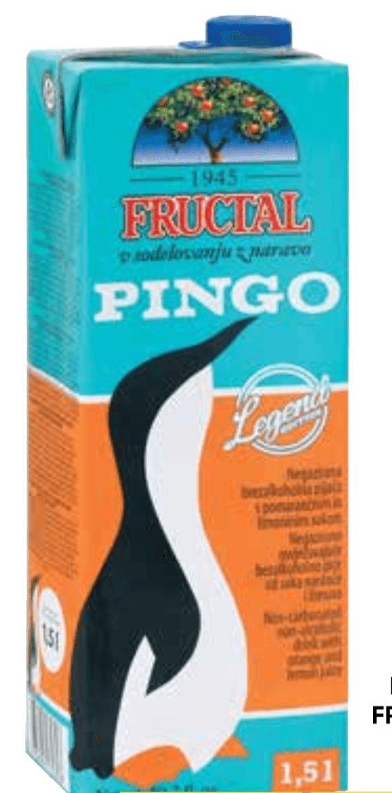 Pijača Fructal Pingo 1,5 l - Akcija v trgovini Tuš