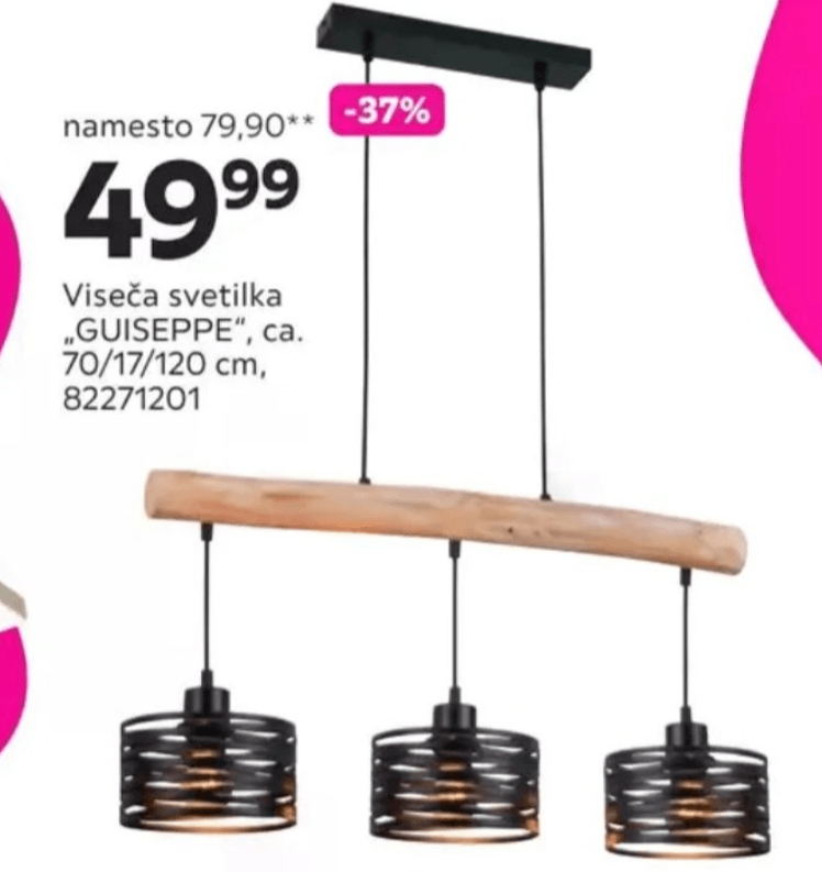 Viseča svetilka „GUISEPPE" - Akcija v trgovini Mömax