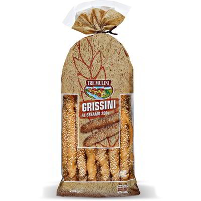 Grisini s sezamom 200 g TRE MULINI - Akcija v trgovini Eurospin
