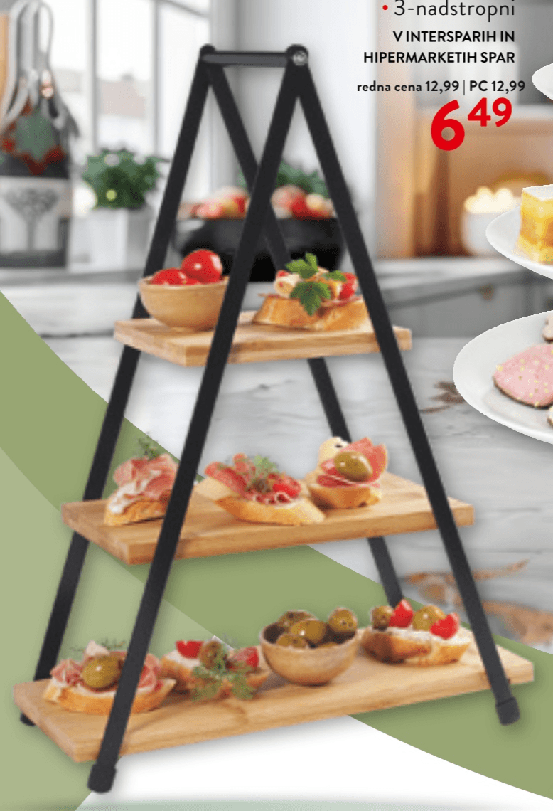 Etažer bambus - Akcija v trgovini Spar