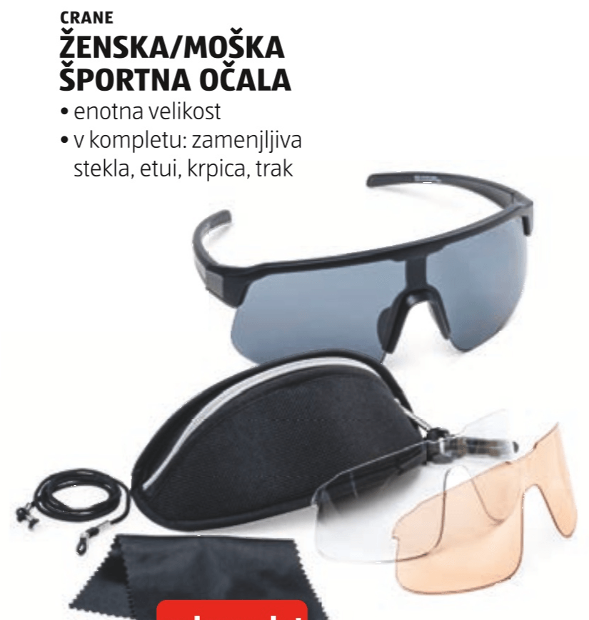 Ženska/moška športna očala CRANE - Akcija v trgovini Hofer