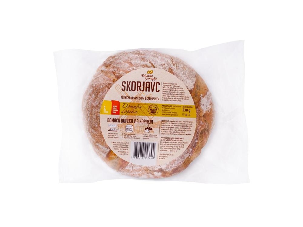 Kruh za domačo dopeko Skorjavc 530 g ali 500 g Pekarna Grosuplje - Akcija v trgovini Mercator