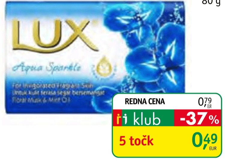 Lux Toaletno milo 80 g - Akcija v trgovini Jager