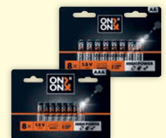 ON! ON! Alkalne baterije 8 kos - Akcija v trgovini Mueller