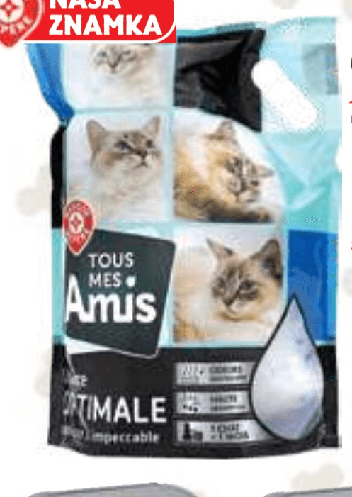 Tous Mes Amis kremenov pesek za mačje stranišče 5 l - Akcija u trgovini E.Leclerc