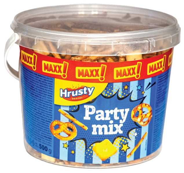 Slano pecivo Hrusty Maxx Party mix 500 g - Akcija v trgovini Mercator