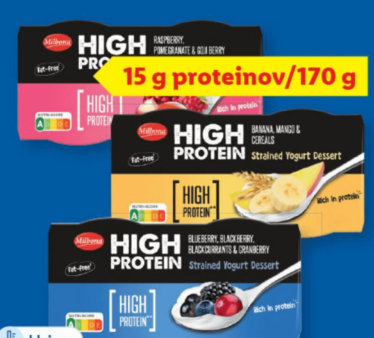 Milbona Proteinski grški jogurt s sadjem 2 x 170 g Akcija v trgovini Lidl