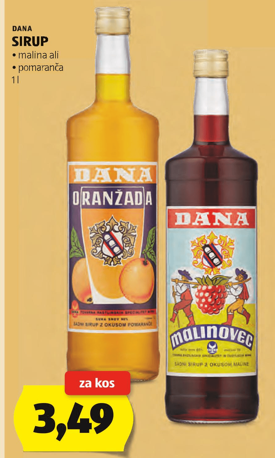 Sirup 1 l DANA - Akcija v trgovini Hofer