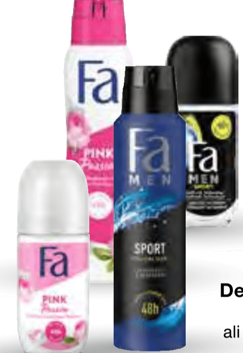 Deodorant FA 50 ml ali 150 ml - Akcija v trgovini Mercator