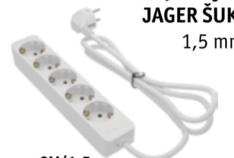 Električni podaljšek Jager ŠUKO 1,5m - Akcija v trgovini Jager