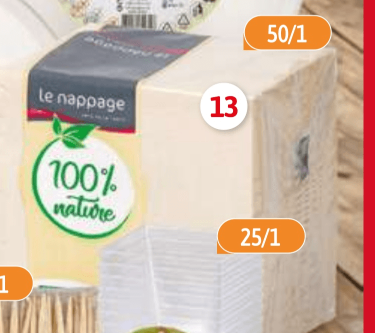 Serviete 50/1 le nappage - Akcija v trgovini E.Leclerc