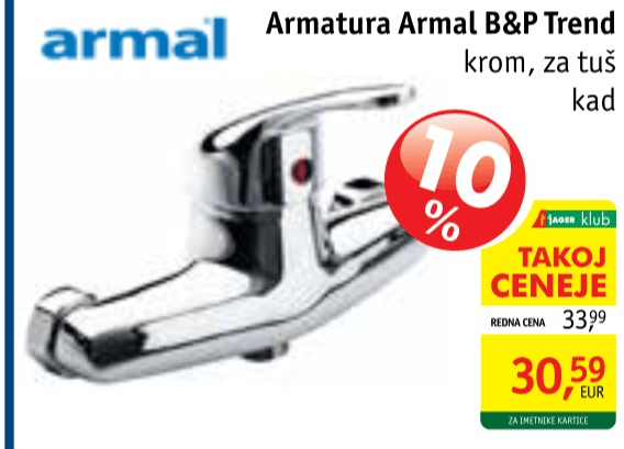 Armatura Armal B&P Trend - Akcija v trgovini Jager