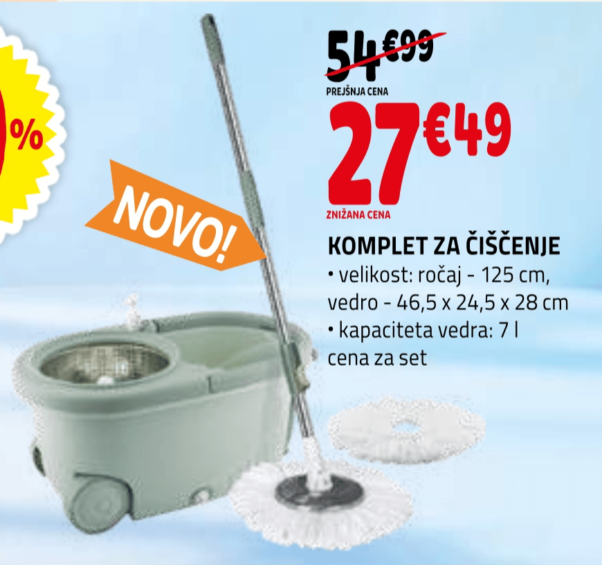 Komplet za čiščenje - Akcija v trgovini E.Leclerc