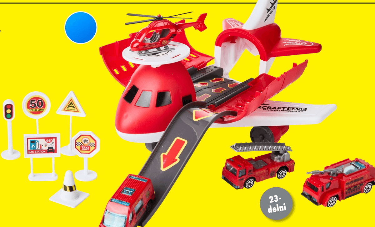 Komplet letala 23-delni - Akcija v trgovini Tedi