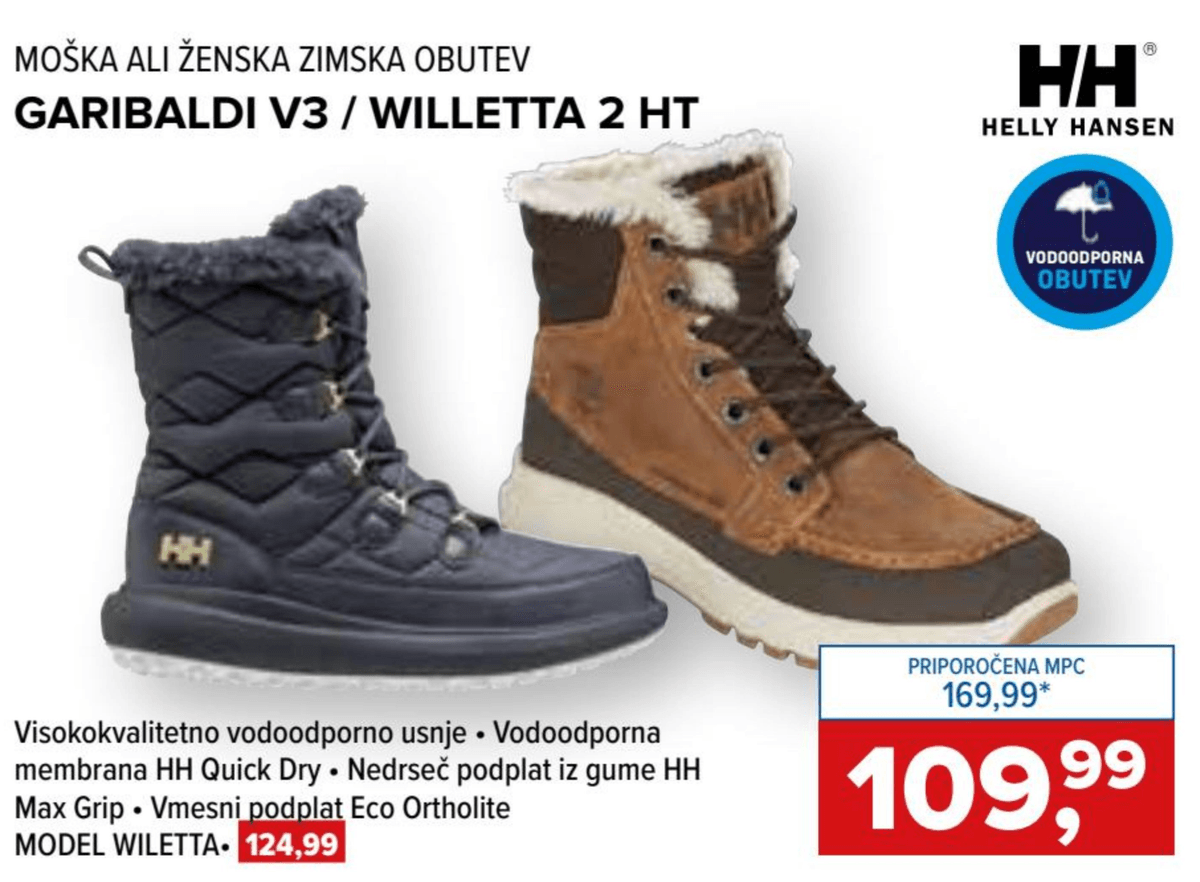 Moška ali ženska zimska obutev Garibaldi V3 / Willetta 2 HT HH Helly Hansen - Akcija v trgovini Hervis