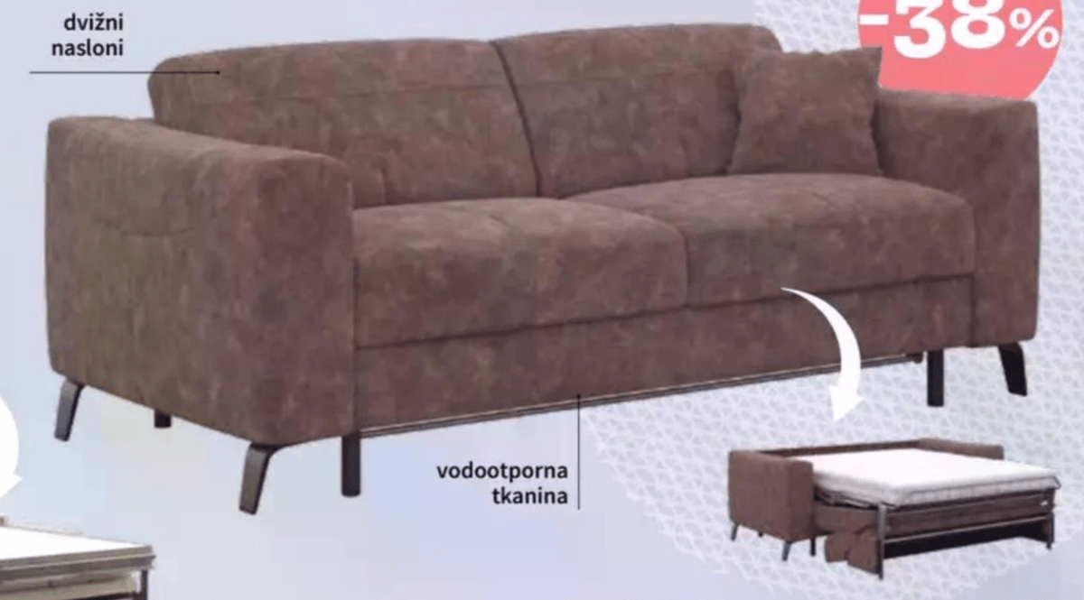 TOMAS raztegljiv trosed 200 x 96 x 82/95 cm, ležišče: 200 x 96 cm - Akcija v trgovini Prima