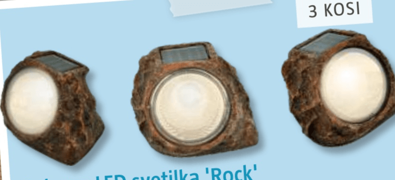 Solarna LED svetilka 'Rock' 3 KOSI - Akcija v trgovini Bauhaus