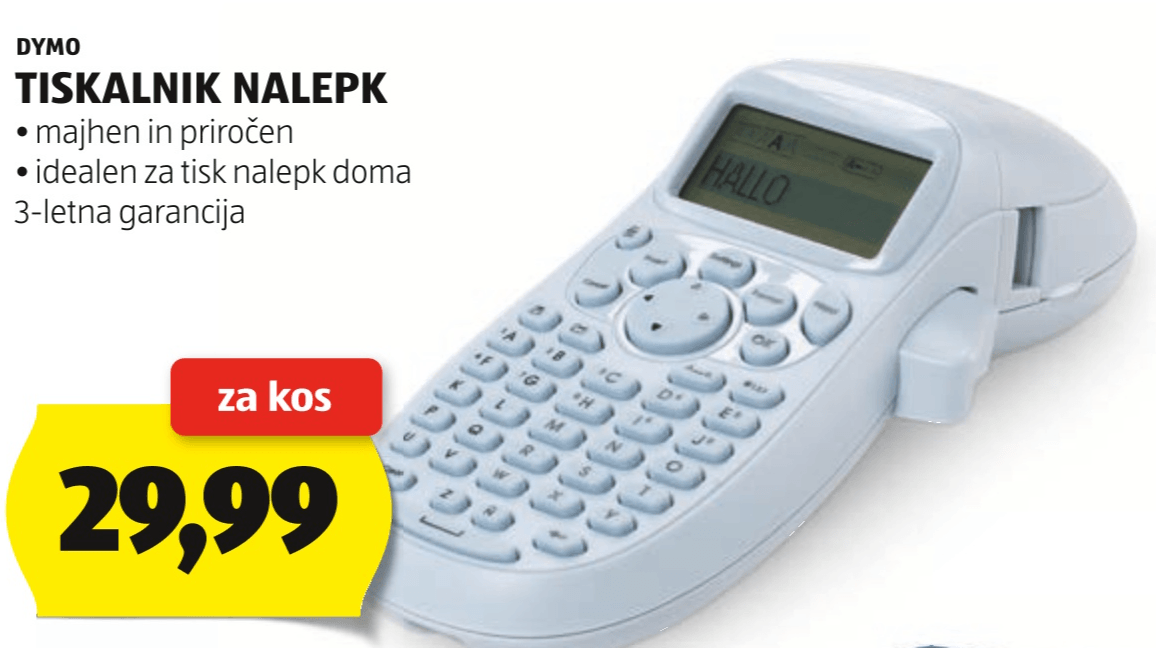 TISKALNIK NALEPK DYMO - Akcija v trgovini Hofer