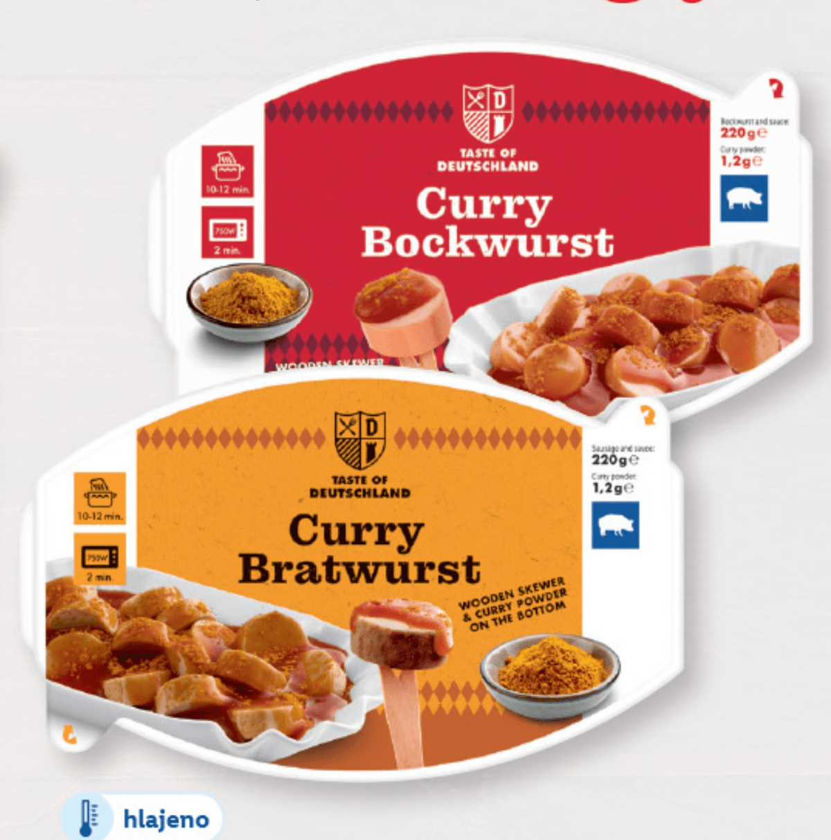 Taste of Deutschland Hrenovka/pečenica s „curryjem“ 220 g - Akcija v trgovini Lidl