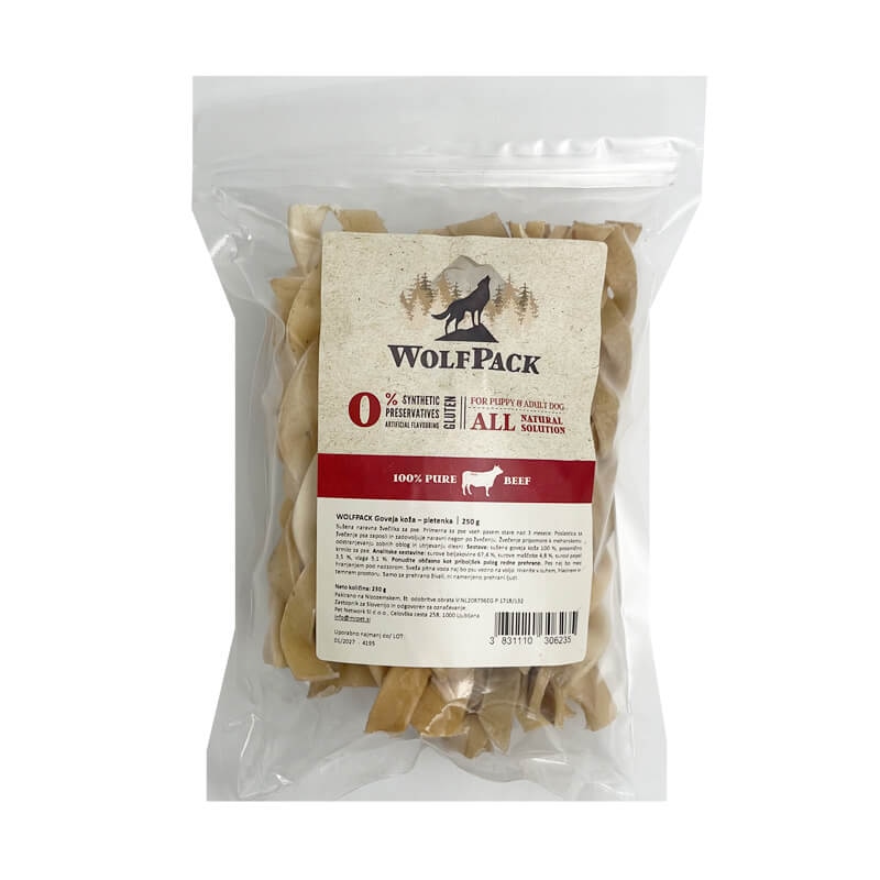 Pletenka iz goveje kože WolfPack 250G - Akcija v trgovini Mr. Pet