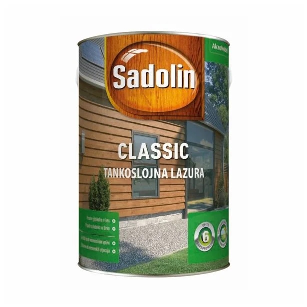 Barva za les Sadolin Classic 1 Brezbarven 5 l - Akcija v trgovini Merkur