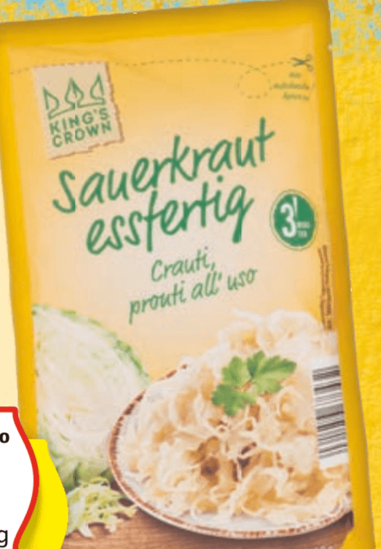 Delikatesno kislo zelje 500 g King's Crown - Akcija v trgovini Hofer