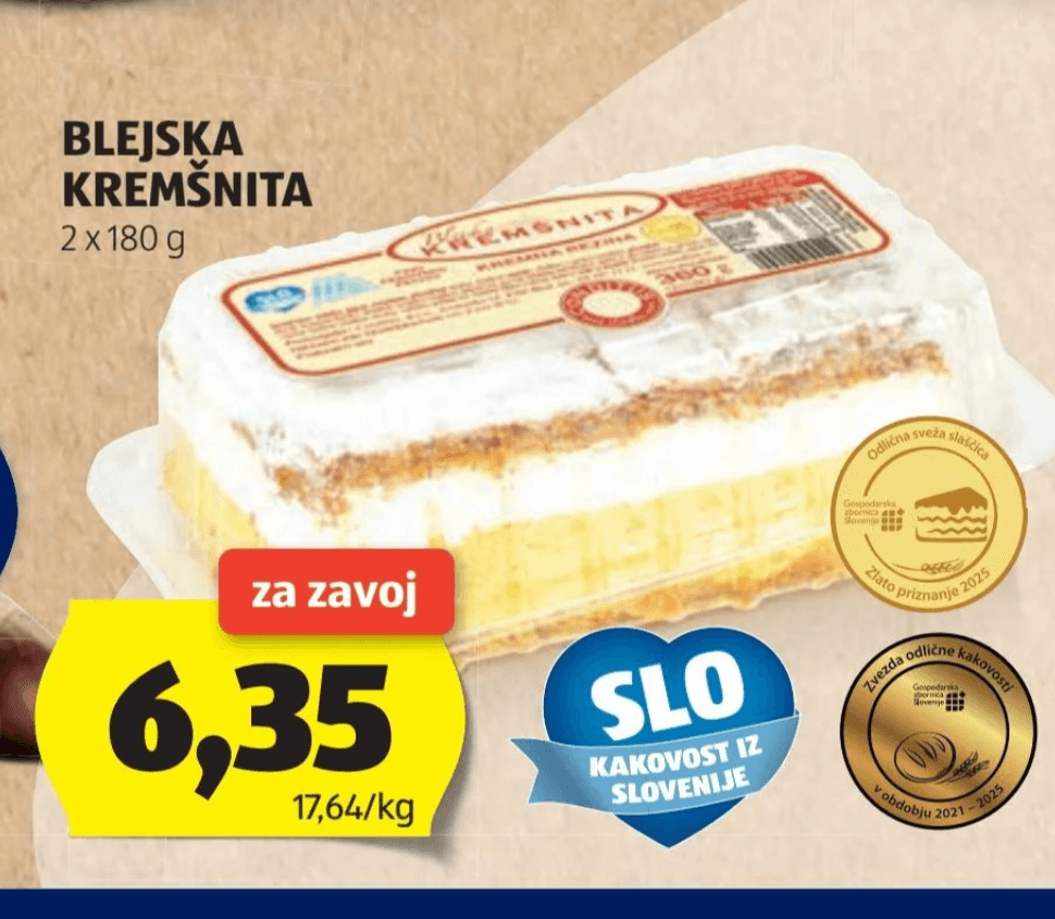 Blejska Kremšnita 2 x 180 g - Akcija v trgovini Hofer