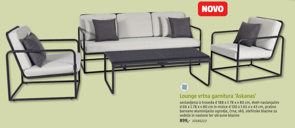 Lounge vrtna garnitura 'Askanas' - Akcija v trgovini Bauhaus