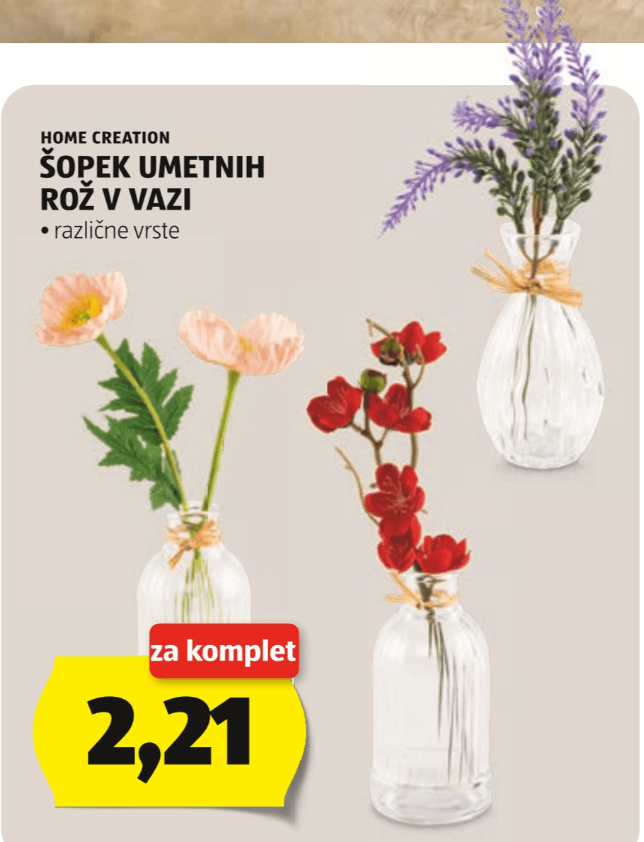 Home Creation Šopek umetnih rož v vazi - Akcija v trgovini Hofer