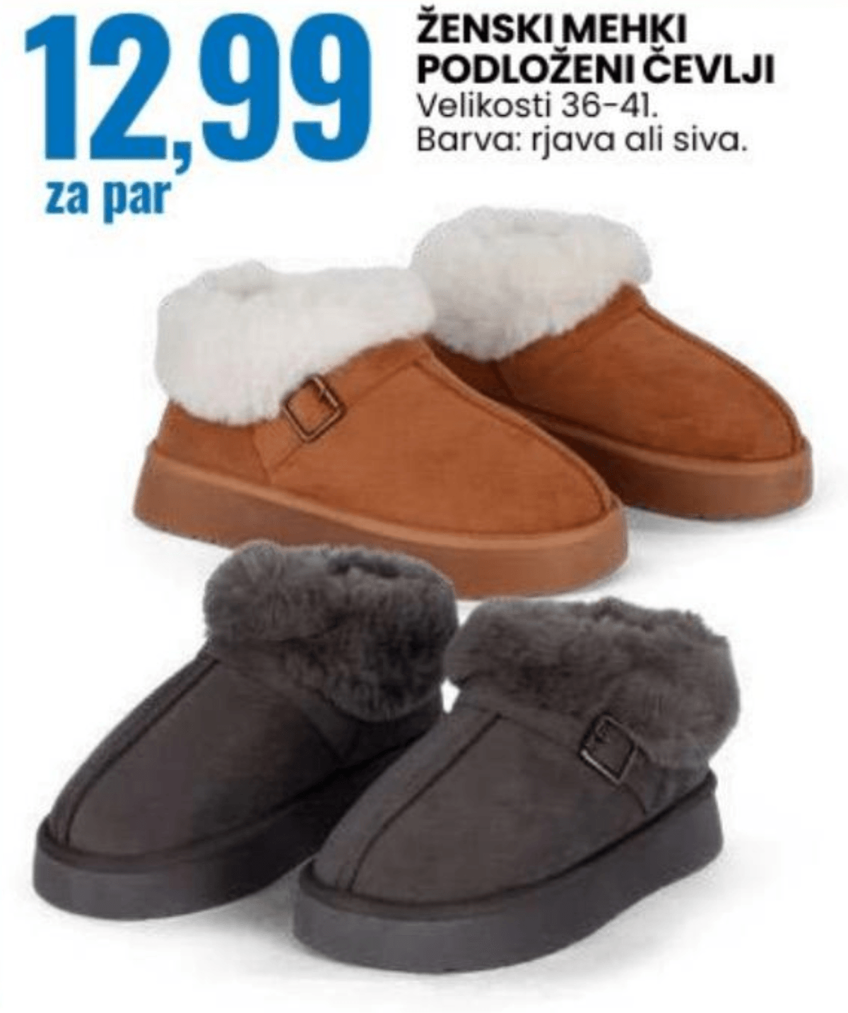 Ženski mehki podloženi čevlji - Akcija v trgovini Eurospin