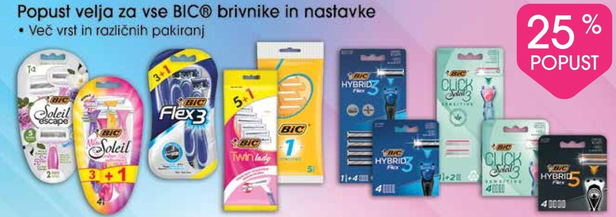 BIC brivniki in nastavki - Akcija v trgovini Tuš