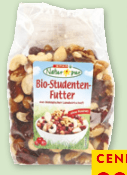 Bio hrana študentska 300 g - Akcija v trgovini Spar