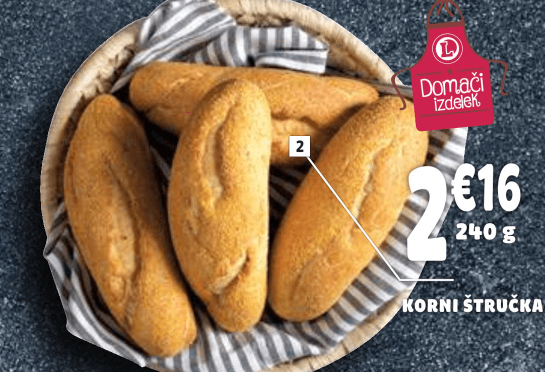 Korni štručka 4 kos - Akcija v trgovini E.Leclerc