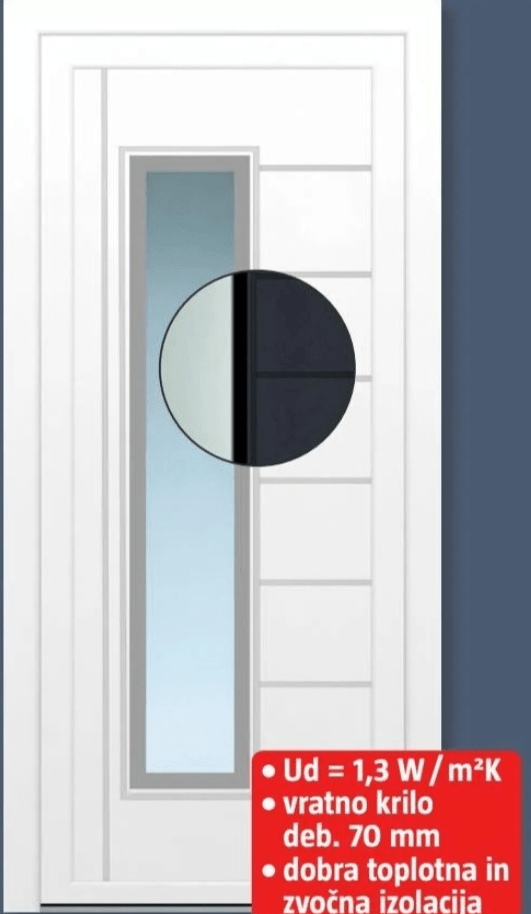 PVC vhodna vrata 'Tokio KT171' š 110 x v 210 cm - Akcija v trgovini Bauhaus