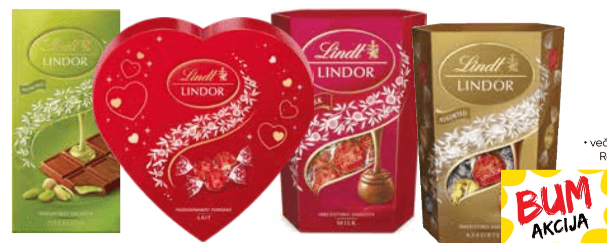 Izdelki Lindt od 24 do 337 g - Akcija v trgovini Tuš