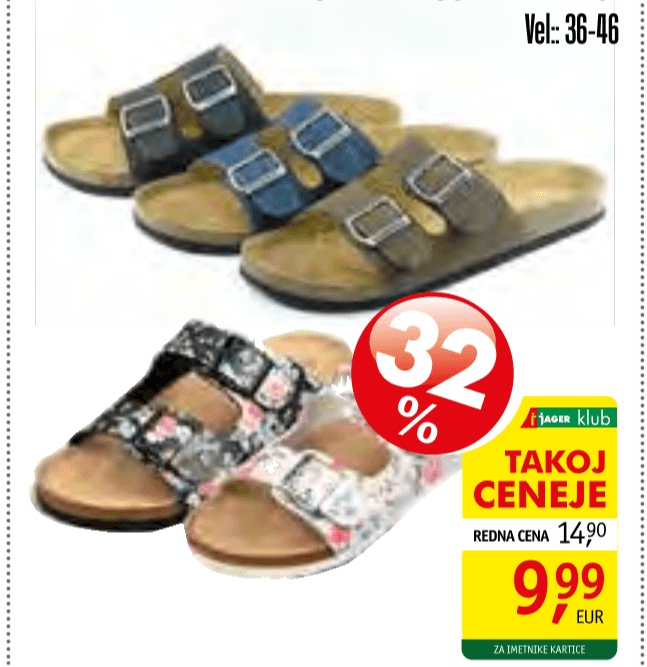 Ženski ali moški natikači - Akcija v trgovini Jager