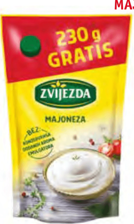 Majoneza Zvijezda 270 g + 230 g GRATIS - Akcija v trgovini Jager