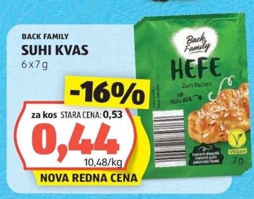 Back Family Suhi kvas 6 x7 g Akcija v trgovini Hofer